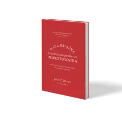 Czerwona okładka książki "Mała książka zdroworozsądkowego inwestowania" Johna C. Bogle'a, z cytatem Warrena Buffetta.