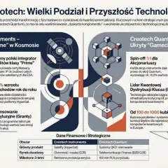 Creotech: podział na Instruments (satelity) i Quantum (QKD, komputery kwantowe). Spin-off Quantum ma uwolnić ukrytą wartość technologiczną, w tym wse: cri.