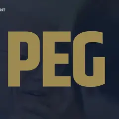 Co oznacza peg na giełdzie? Dwie osoby rozmawiają, a na pierwszym planie wielki napis PEG.
