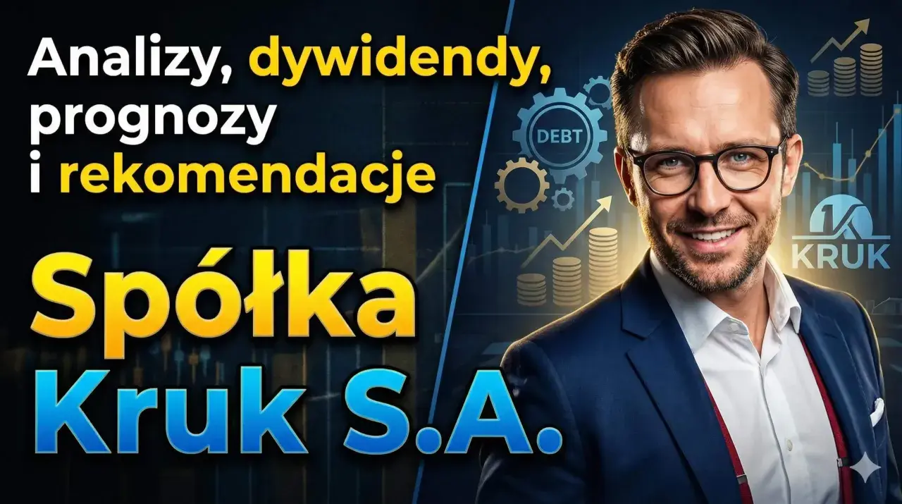 Analizy, prognozy i rekomendacje dla Spółki Kruk S.A. – biznesowy portret z elementami graficznymi.