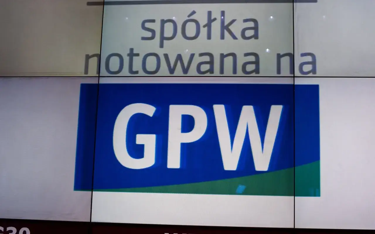 Logo GPW, gdzie spółka RAFAKO jest notowana na giełdzie.